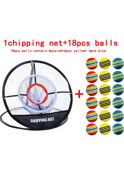 1net ve 18 Adet Top Stili Gog Golf Pop Up Iç Mekan Dış Mekan G Atış Kafesleri Paspaslar Pratik Kolay Net Golf Eğitim Yardımcıları Metal + Net (Yurt Dışından)