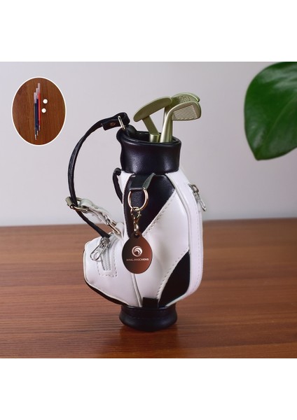1 Adet Kalem Tarzı ile Tutucu Mini Golf Kalem Tutacağı Masaüstü Dekorasyonu Için 3 Renkli Kalemli Çanta Golfçü Için Golf Hediyesi Iş Arkadaşı Fanatik Hayranları Babalar Günü (Yurt Dışından)