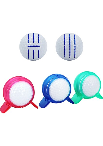 Chaoduo Shop Klip-Siyah W 2 Kalem Stili Kalem Atıcı Hattı Golf Eğitim Yardımcıları Aksesuarları ile 1 Set Golf Topu Liner Paketi (Yurt Dışından)