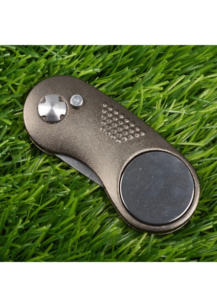 Açık Gri Tarzı 1 Adet Metal Katlanabilir Golf Divot Çatal Aracı Marker ile Manyetik Taşınabilir Golf Dirgen Düğme Golf Divot Onarım Aracı (Yurt Dışından)