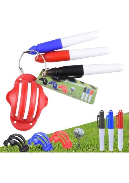 Chaoduo Shop Yeşil Stil 1set Golf Ball Line Marker Pen Triple Track Template Alignment Marks Tool Golf Ball Putting Positioning Aids Golf Accessories (Yurt Dışından)