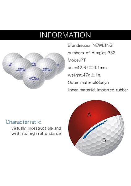 2 Katmanlar Boş Stilde Yüzer 1pc Kinds Of Golf Balls Gift Ball For Golfer Kids Boys Girl Layer Practice Game Ball Baseball, Soccer, American Football (Yurt Dışından) indirimleri