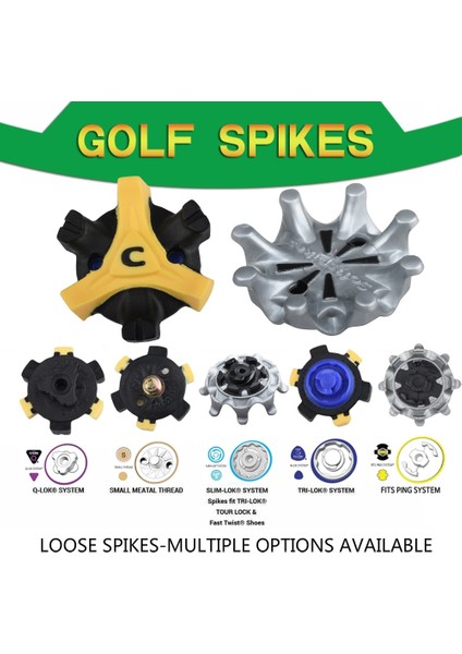 Küçük Metal Iplik2 Stili Golf Ayakkabısı Sivri Uçlu Krampon Gevşek Çeşitli Seçenekler Golf Sivri Uçlar Yedek Fıt Pıngtrı-Lokslım-Loksmall Meatalq-Lok System (Yurt Dışından)