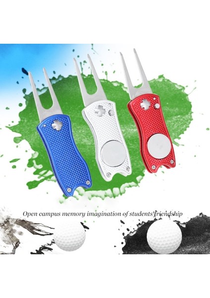 Beyaz Stil Mark Golf Topu Aracı ile Katlanabilir Golf Divot Aracı Pitch Oluk Temizleyici Golf Dirgen Golf Aksesuarları Yeşil Çatal Koyarak (Yurt Dışından) fiyatları