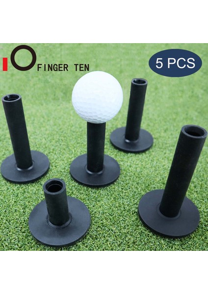 1.5in Siyah 5 Adet Tarzı Dayanıklı Golf Tees Lastik Top Tutucu Tişört Seti Sürüş Için Siyah Beyaz Golf Eğitimi Uygulama Aksesuarları (Yurt Dışından)