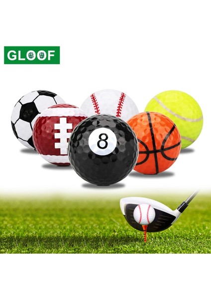Futbol Stili 1pcs Double-Layer Cartoon Golf Practice Balls,limited Flight - Soft Golf Balls For Driving Range, Swing Practice, Home Use (Yurt Dışından)