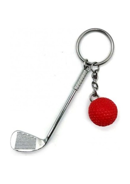 Kırmızı Stil Golf Ball Club Key Chain Lightweight Backpack Pendant Car Keychain Fashion Split Keyring Car Key Holder 골프공 (Yurt Dışından)