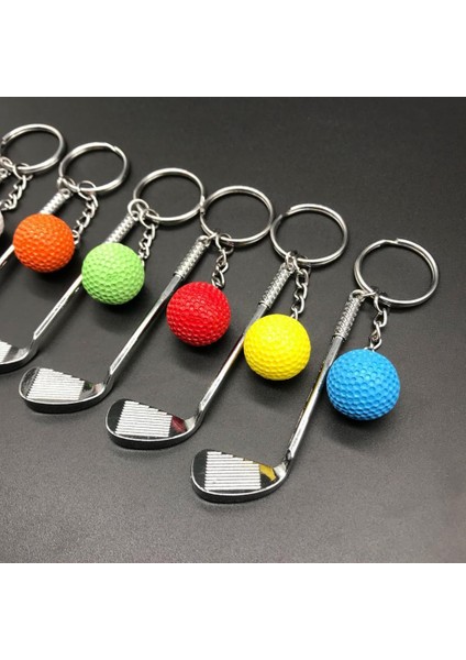 Kırmızı Stil Golf Ball Club Key Chain Lightweight Backpack Pendant Car Keychain Fashion Split Keyring Car Key Holder 골프공 (Yurt Dışından) fiyatları