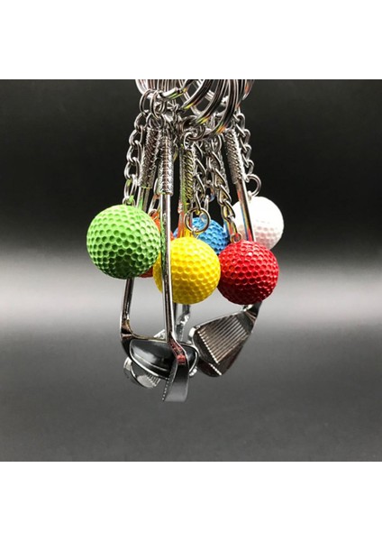 Kırmızı Stil Golf Ball Club Key Chain Lightweight Backpack Pendant Car Keychain Fashion Split Keyring Car Key Holder 골프공 (Yurt Dışından) modelleri