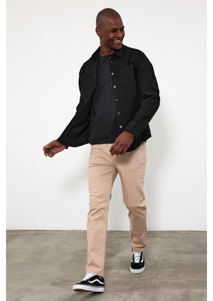Erkek Jason Siyah Oversize Renkli Jean Gömlek Ceket