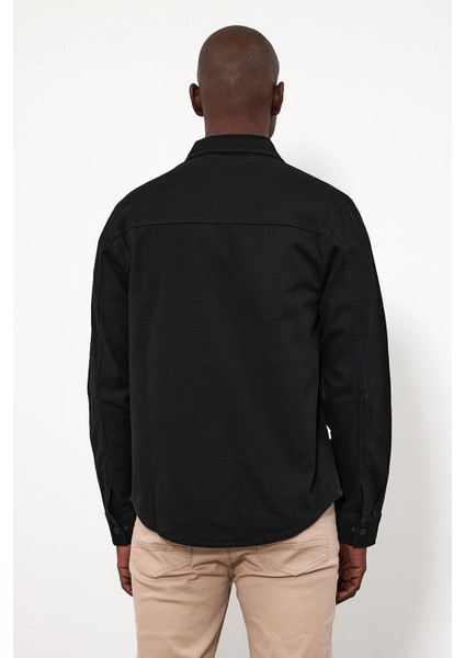 Erkek Jason Siyah Oversize Renkli Jean Gömlek Ceket