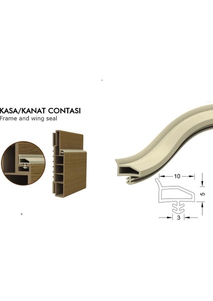 Ahşap Amerikan Kapı Contası Ahşap Kapı Kasa Fitili Ortadan Tırnaklı 25 Metre Meşe Rengi modelleri