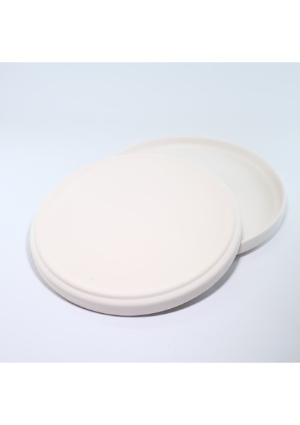 (Ham Ürün) 6 Li 11 cm Dik Kenarlı Yuvarlak Tabak Seramik Bisküvi(Ham Ürün)