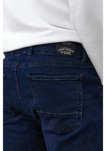 Erkek Smith Dark Blue Tapered Fit Jogger Jean Pantolon fırsatları