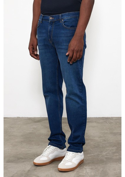 Erkek Kalimnos Tint Dark Blue Comfort Fit Jean Pantolon fiyatları
