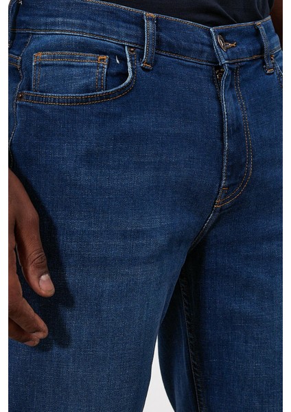 Erkek Kalimnos Tint Dark Blue Comfort Fit Jean Pantolon modelleri