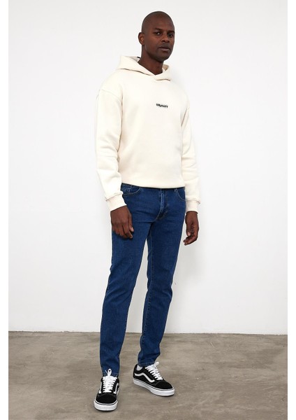 Erkek Smith Dark Blue Tapered Fit Jean Pantolon