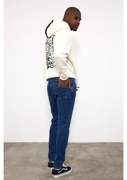 Erkek Smith Dark Blue Tapered Fit Jean Pantolon modelleri