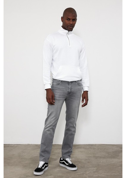 Erkek Kalimnos Grey Comfort Fit Jean Pantolon