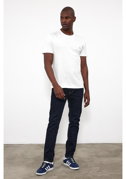 Erkek Edward Naturel Dark Blue Slim Straight Jean Pantolon