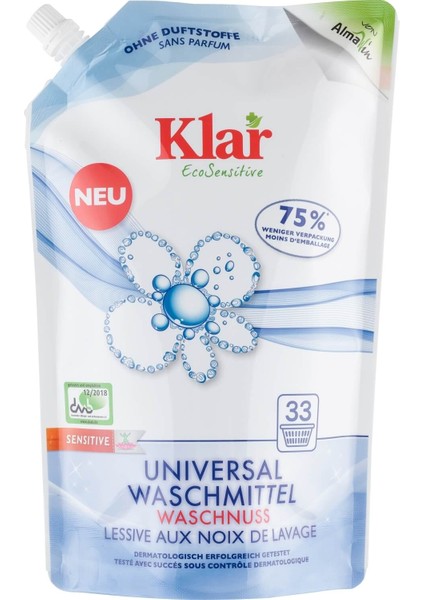 Organik Sabun Cevizi Özlü Sıvı Çamaşır Deterjanı (Kokusuz) 1,5l Eko-Ambalaj