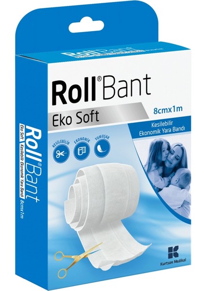 Bant Eko Soft Yara Bandı Kesilebilir 8 cm x 1 Mt.