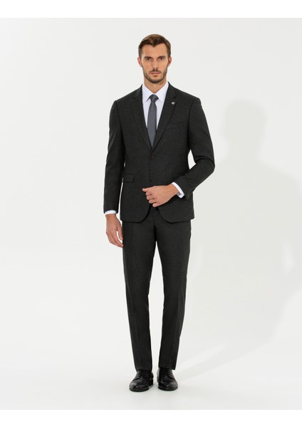 Erkek Antrasit Slim Fit Takım Elbise 50257718-VR006