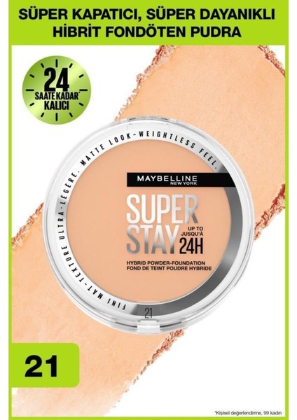 Maybelline New York Superstay Hibrit Pudra-Fondöten 21