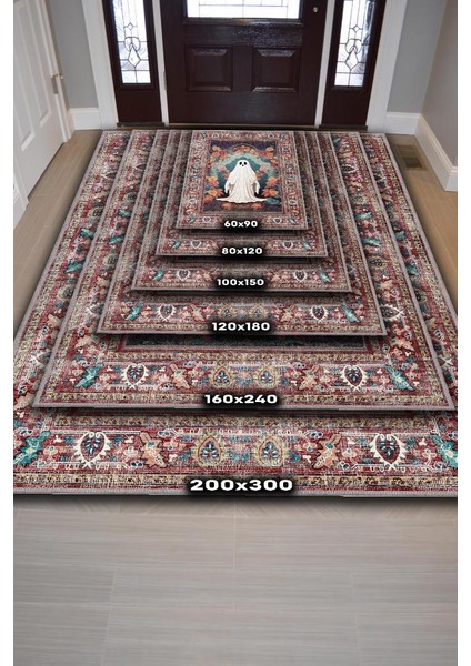 Haylet Temalı Dijital Baskılı Halı Modern Halı Dokuma Tabanlı Çok Renkli Salon Halısı