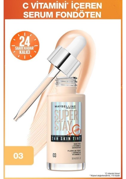 Super Stay Skin Tint Kapatıcı C Vitaminli Fondöten - 03