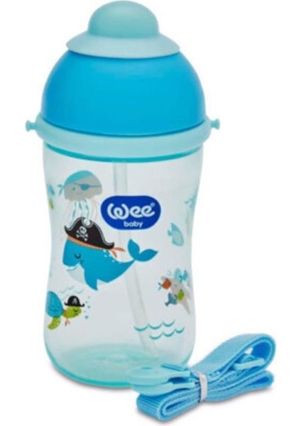 171 Akıtmaz Suluk Alıştırma Mavi Pipetli Bardak 380 ml