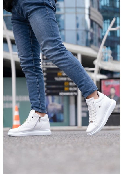 061 Beyaz Renk Beyaz Tabanlı Erkek Günlük Ayakkabı modelleri