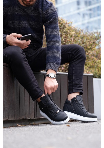 061 Siyah Renk Beyaz Tabanlı Erkek Günlük Ayakkabı fiyatları