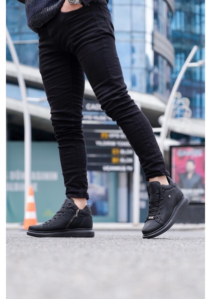 061 Siyah Renk Siyah Tabanlı Erkek Günlük Ayakkabı modelleri