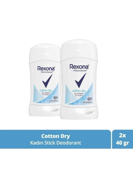 Motion Sense Kadın Stick Deodorant Cotton Dry 48 Saat Koruma 40 g X 2 Adet