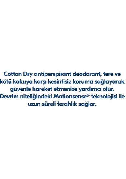 Motion Sense Kadın Stick Deodorant Cotton Dry 48 Saat Koruma 40 g X 2 Adet