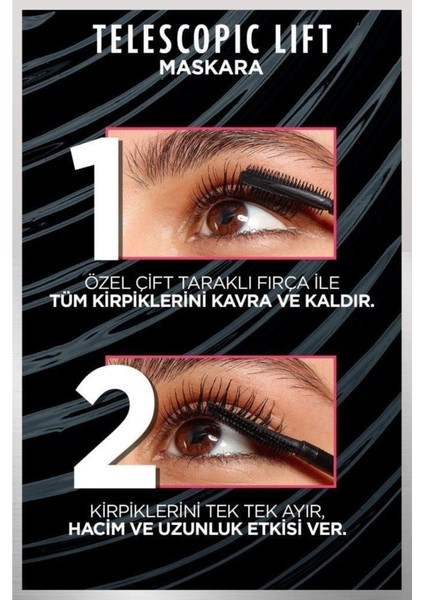 L'Oréal Paris Loreal Paris Telescopic Lift Maskara 9.9 Ml Yeni Ürün X2 Adet