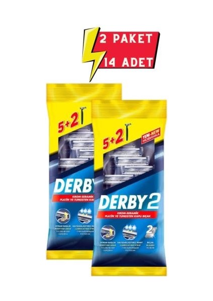 Derby2 Tıraş Bıçağı 5+2 Poşet X 2 Paket ( 14'lü )