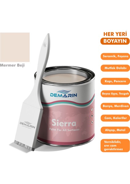 Her Şeyi Boyayan Boya Demarin Sierra Tek Bileşen Fayans, Tezgah, Seramik, Mobilya, Zemin Boyası