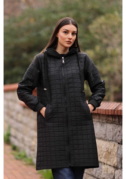 Bayan Kapitone Uzun Şişme Mont RD24KB025184