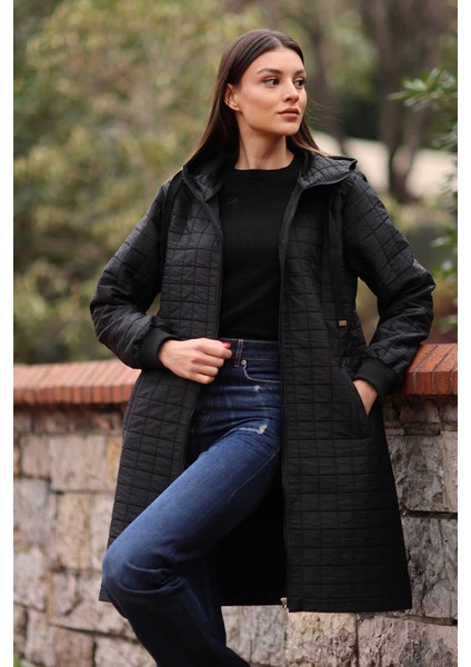Bayan Kapitone Uzun Şişme Mont RD24KB025184