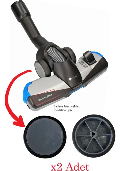 Philips Fc 9929 Marathon Ultimate Triactive Uyumlu Emici Başlık tekeri (2 Adet)