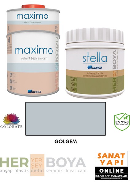 Stella Su Bazlı 500 ml Boya + 500 ml Maximo Set