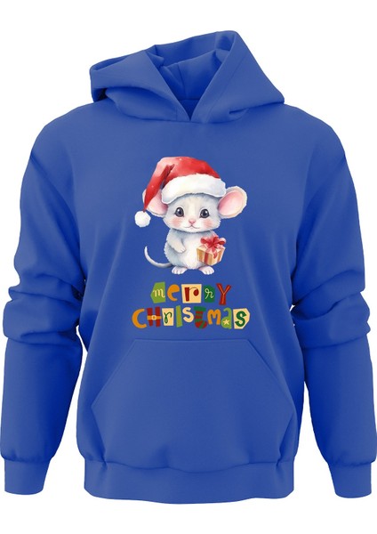 Happy New Year Noel Sincap Baskılı Kapşonlu Sweatshirt