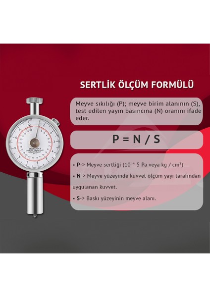 Gy-1 Meyve Sertlik Ölçer Penetrometre