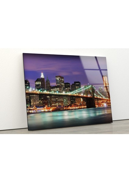 New York Köprüsü Temperli Cam Duvar Tablosu fiyatları
