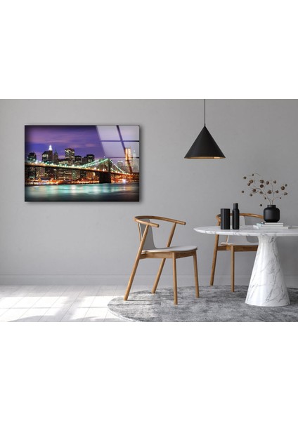 New York Köprüsü Temperli Cam Duvar Tablosu fırsatları