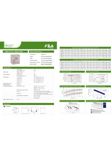 12 V 4,5 Ah Agm Kuru Bakımsız Akü