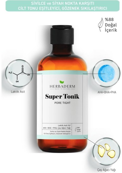 Pore Tight Sivilce, Siyah Nokta Karşıtı Super Tonik Laktik Asit %7 150 ml