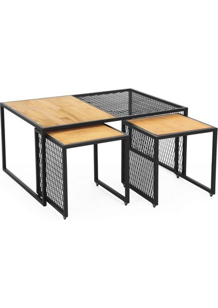 Florawood Yavru Zigon Orta Sehpa Ahşap Tel Detaylı